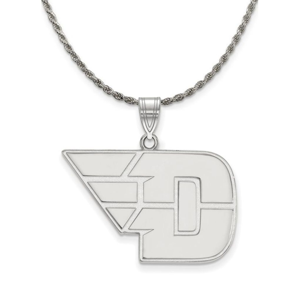 Sterling Silver U. of Dayton Large Pendant Necklace - 18 Inch